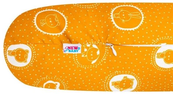 Univerzálny dojčiaci vankúš v tvare C New Baby Zvieratká horčicový