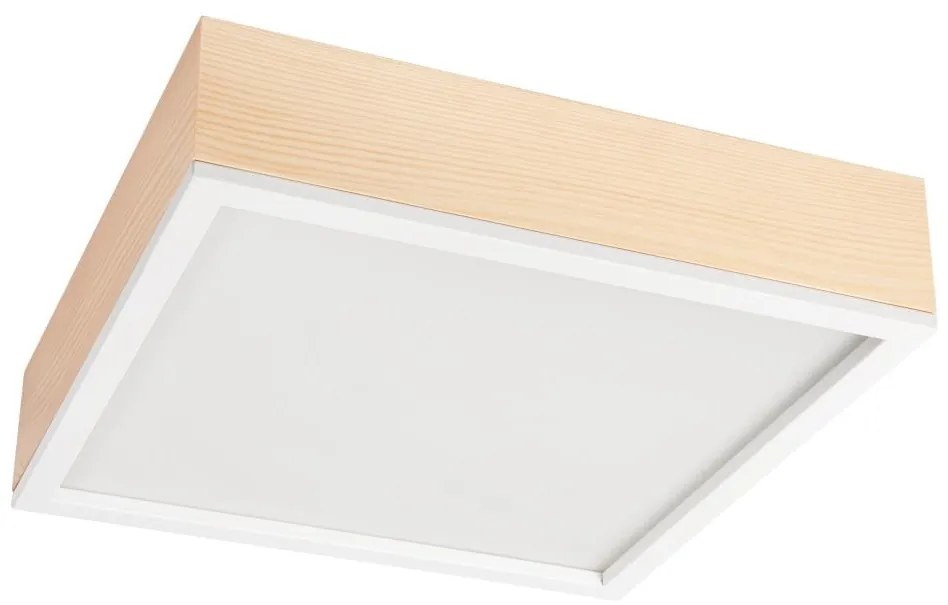 Lamkur Stropné svietidlo NATURAL SQUARE 4xE27/15W/230V 39x39 cm borovica/biela LA49069