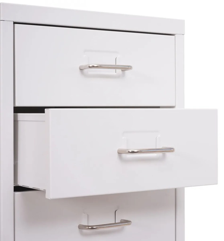 Zásuvková skrinka Boston T851 - 110x28x41cm, 10 zásuviek - biela
