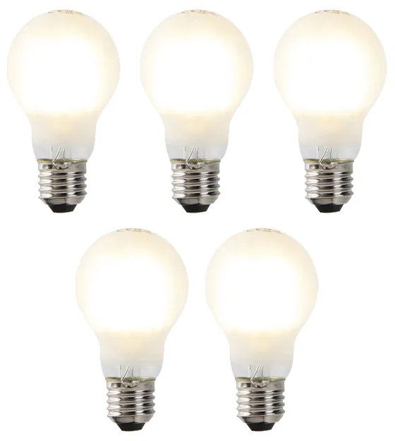 Sada 5 stmievateľných LED žiaroviek E27 A60 matná 7W 806lm 2700K