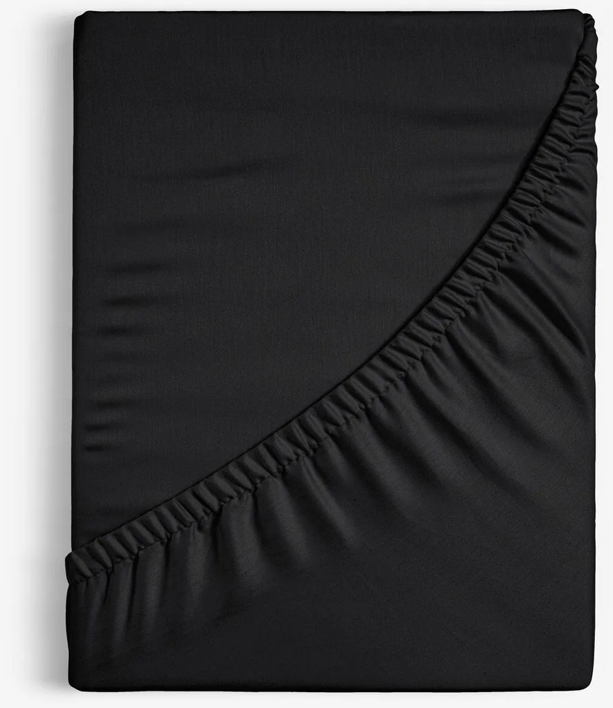 Goldea bavlnená napínacia plachta - čierna 180 x 200 cm