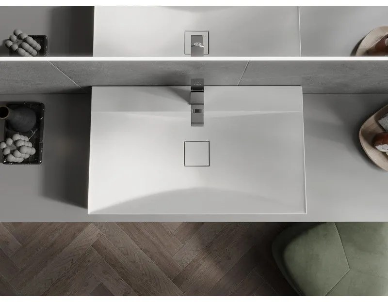 Mexen Poli, umývadlo na dosku z konglomerátu 80 x 48 cm, biela, 23028001