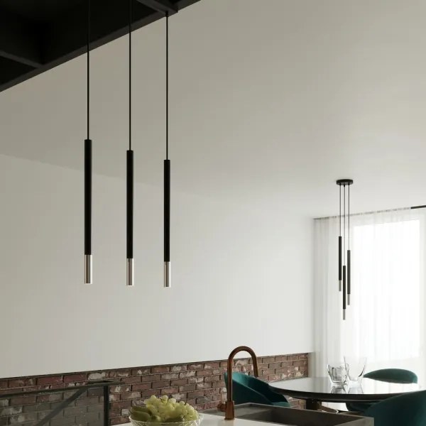 Sollux SL.0885 - Luster na lanku MOSAIC 1xG9/12W/230V čierna/chróm