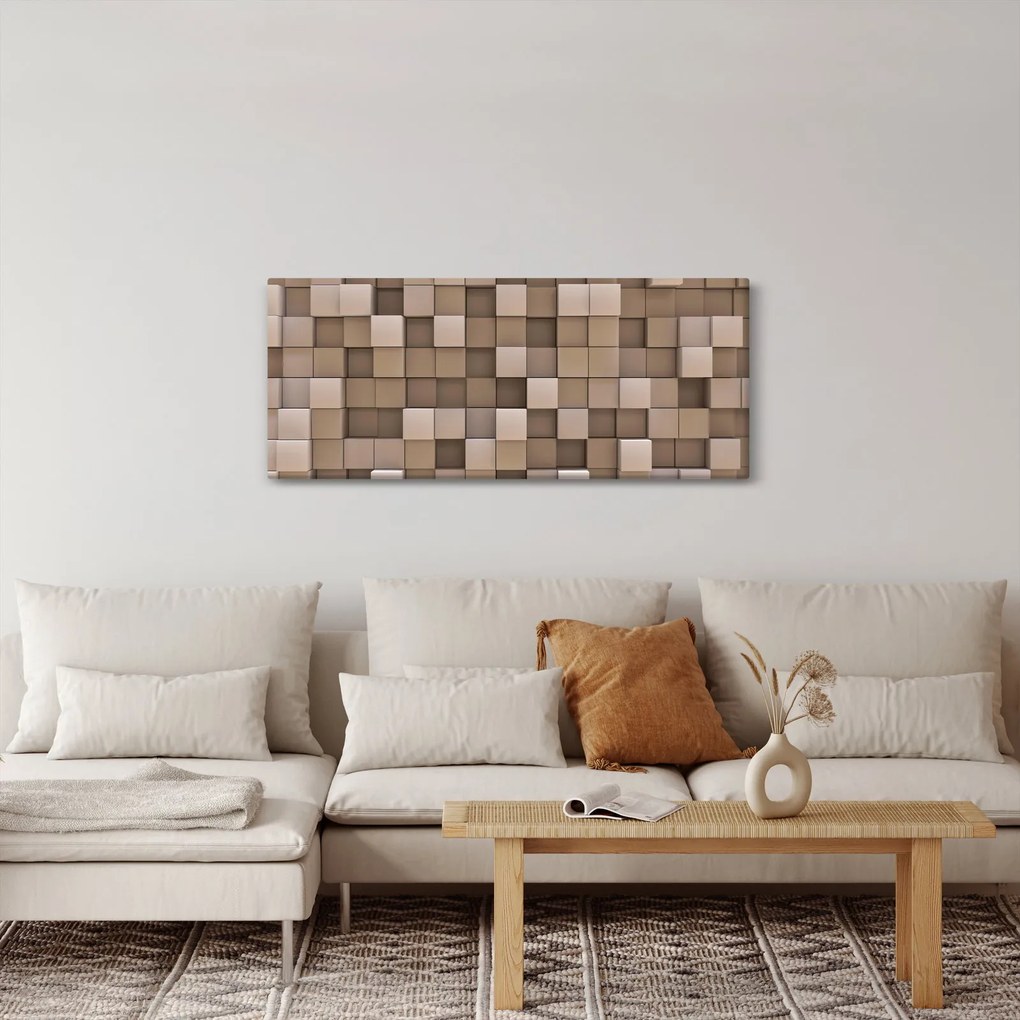 Obraz - Béžové kocky (120x50 cm)