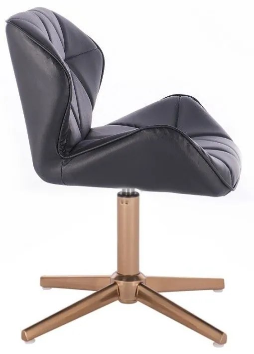 LuxuryForm DESIGN Stolička MILANO na zlatom kríži - čierna
