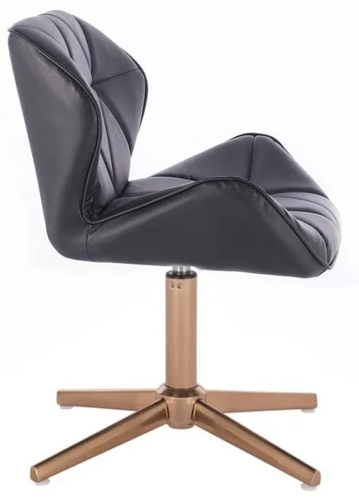 LuxuryForm DESIGN Stolička MILANO na zlatom kríži - čierna