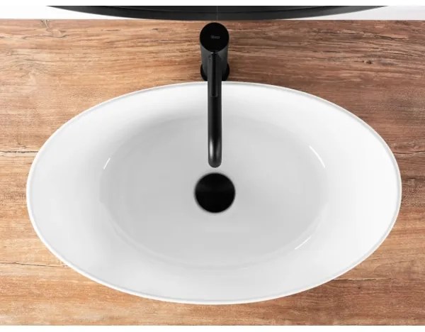 REA-U6801 - Umývadlo na dosku KATE 33,5x55,5 cm keramika/lesklá biela