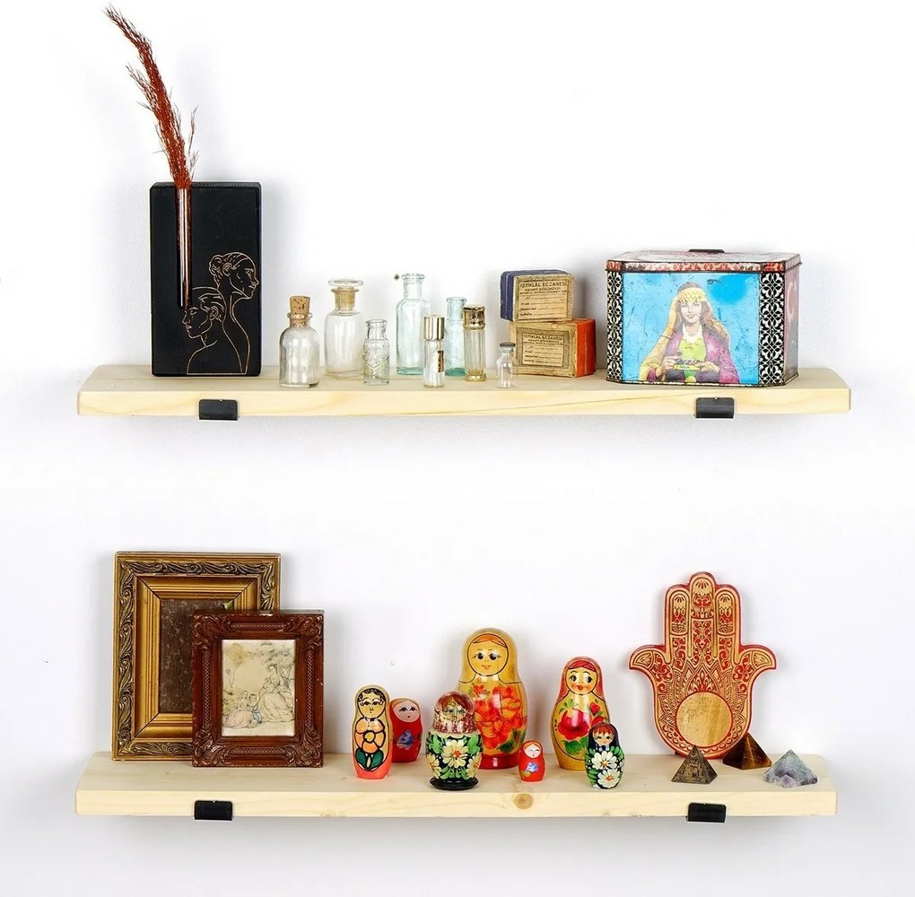 Polička Lam008 Black and Oak