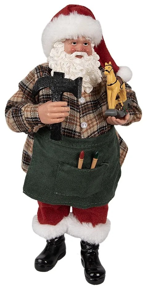 Vianočné dekorácie Santa Claus v pracovnom držiacom hojdacieho koníka - 16*8*28 cm