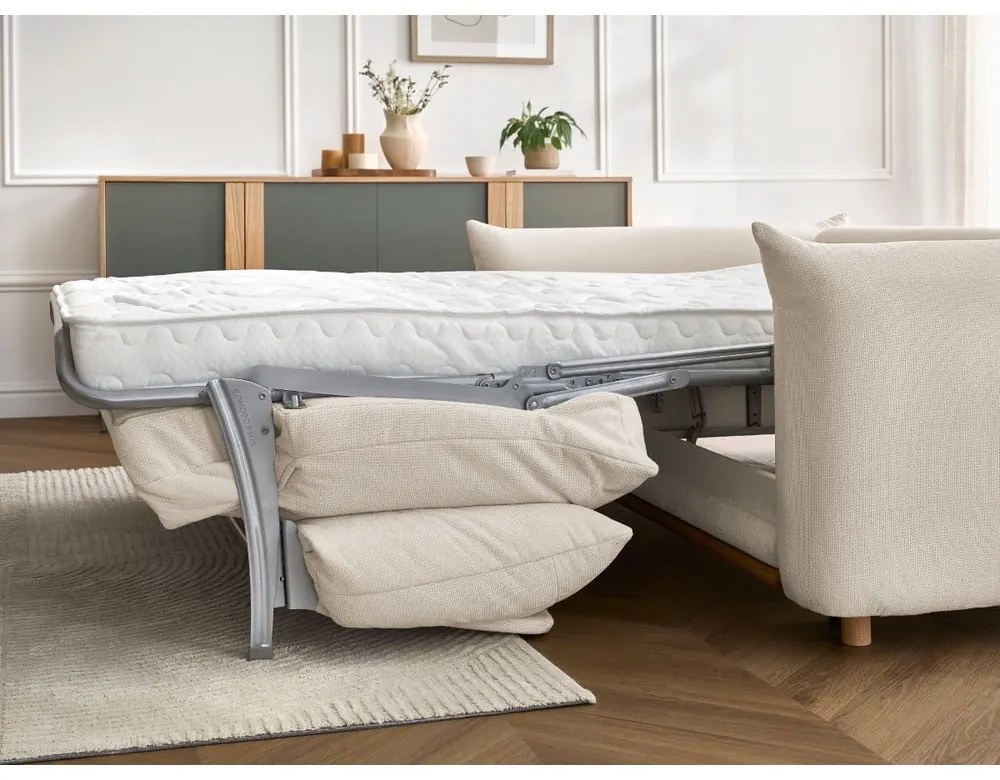 Krémová rozkladacia pohovka 214 cm Ernest – Bobochic Paris