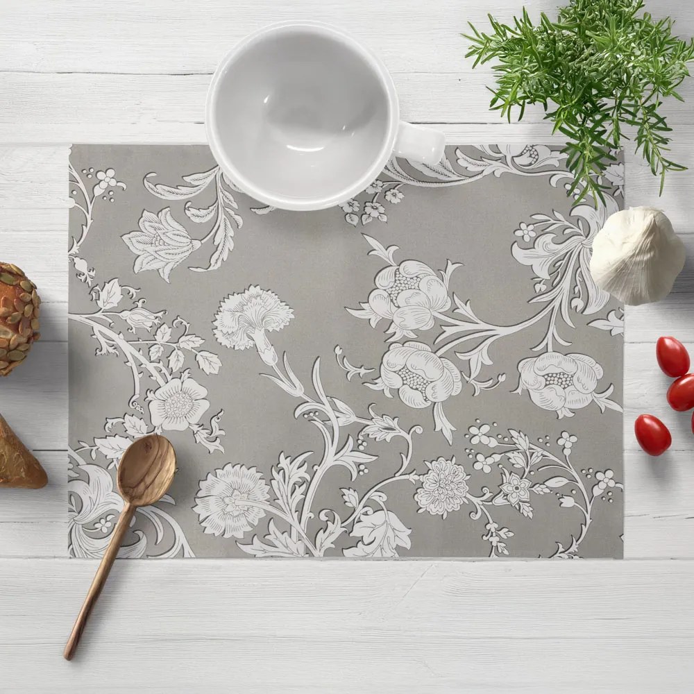 Biante Dekoračné prestieranie na stôl PM-021 Zámocké kvety na sivobéžovom 35x45 cm