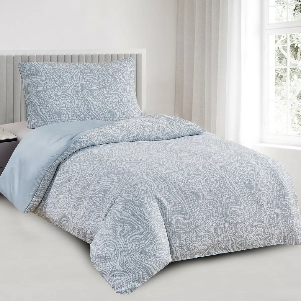 Žakárové obliečky Colorado modrá, 140 x 200 cm, 70 x 90 cm