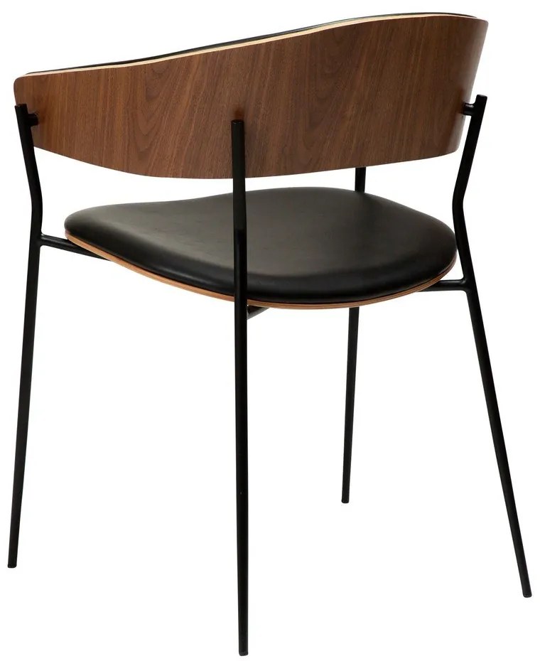 Čierne/tmavo prírodné jedálenské kreslo s podrúčkami Crib – DAN-FORM Denmark