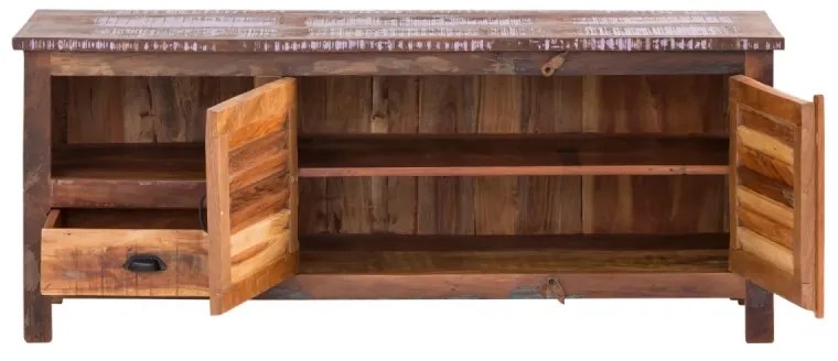 furniture-nabytek.cz - Masívny TV stolík Wakefield z recyklovaného dreva, lakovaný, viacfarebný – 150×50×60 cm