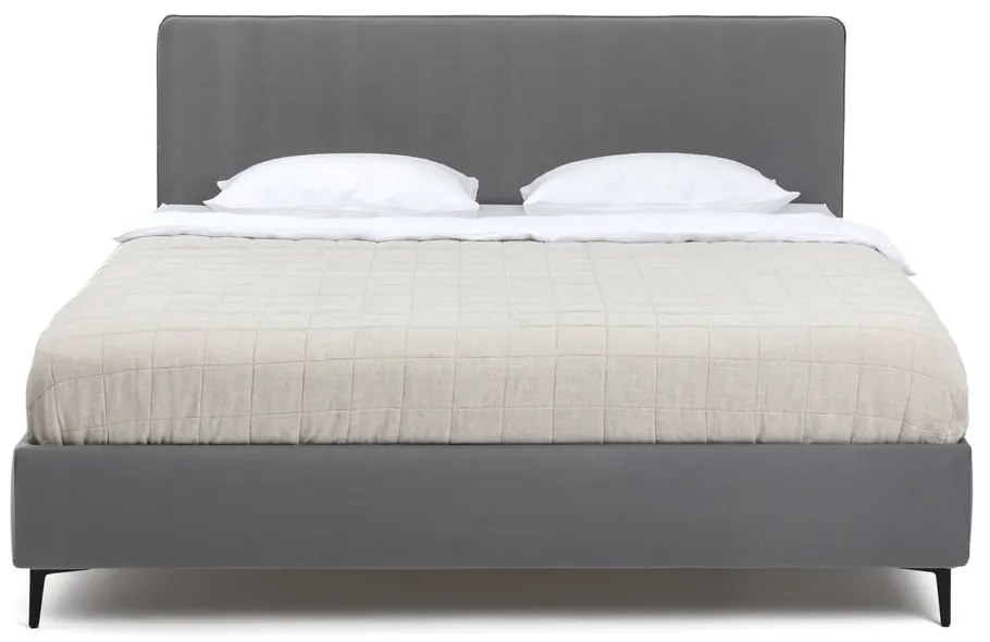 Sivá čalúnená dvojlôžková posteľ s roštom 180x200 cm Noira Slim – Bonami Selection