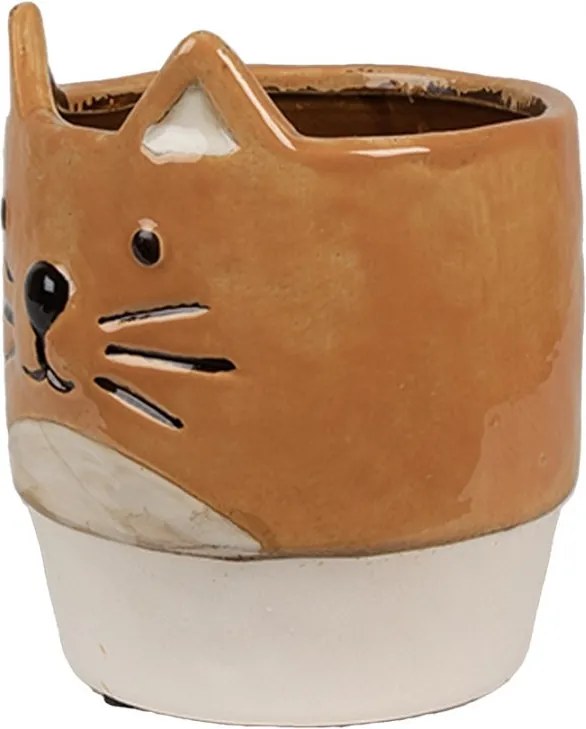 Keramický kvetináč v tvare mačky Cat - Ø 11*13 cm