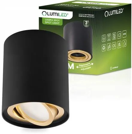 Stropné bodové svietidlo Amat 84 mm Black/Gold O K1