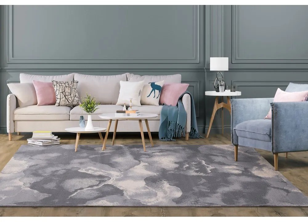 Sivý vlnený koberec 133x180 cm Cirrus – Agnella