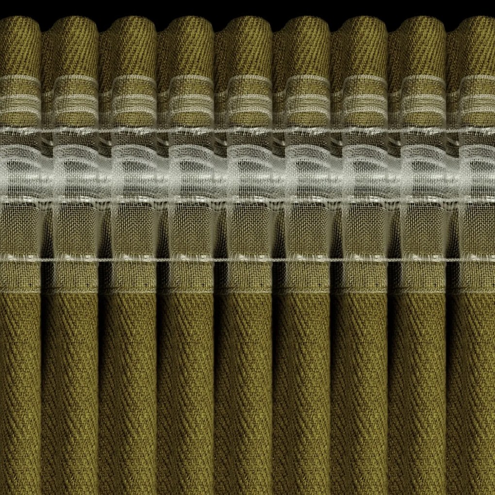 ZÁVES NA PÁSKE OLENA 140X270 CM TMAVOOLIVOVÁ