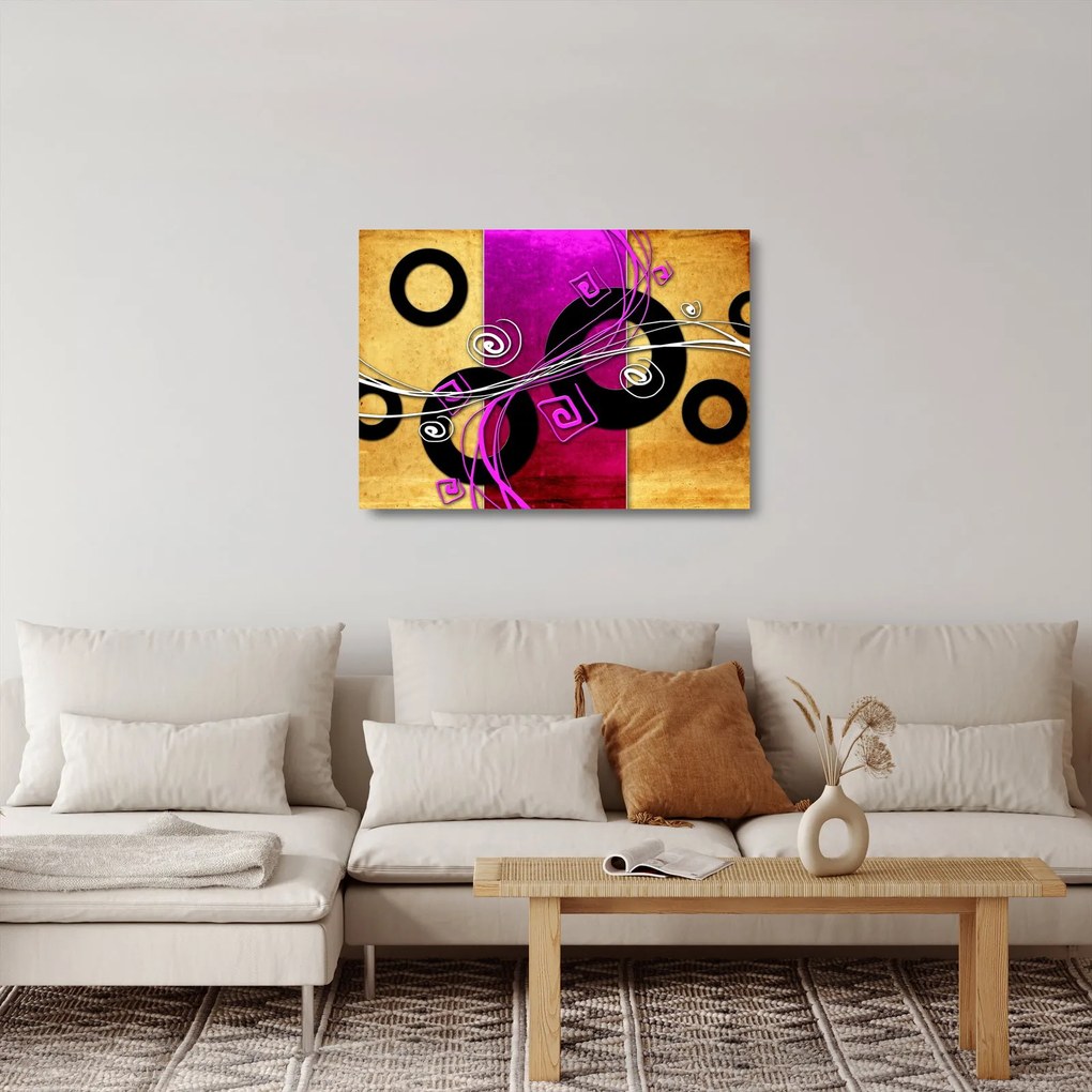 Sklenený obraz abstrakcie (70x50 cm)