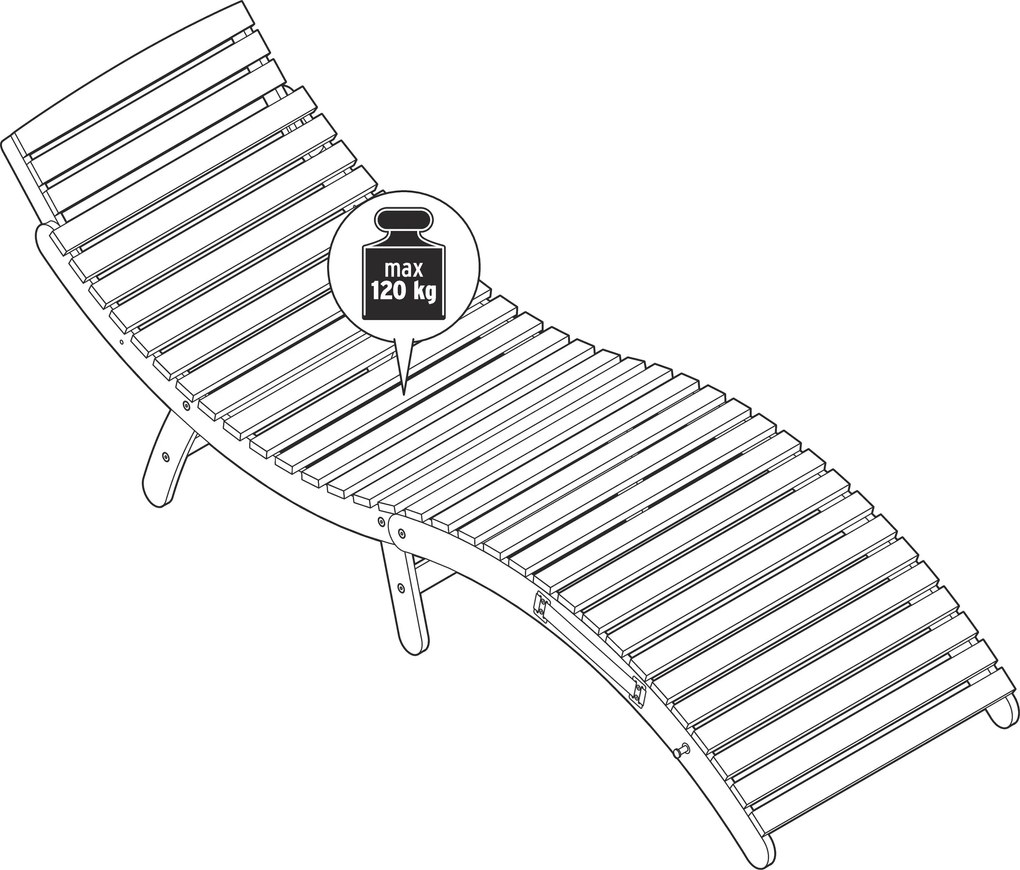 Skladacie záhradné ležadlo v tvare vlny