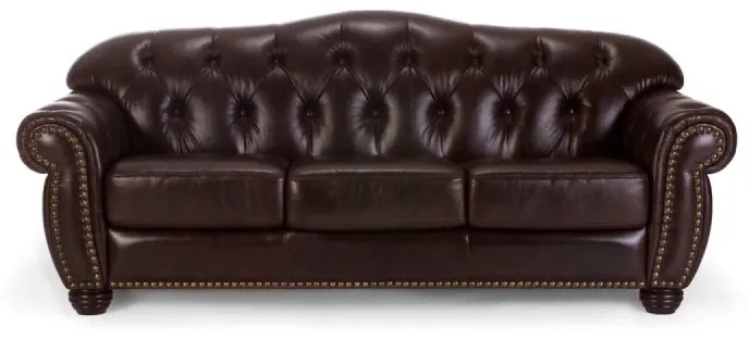 furniture-nabytek.cz - Pohovka Chesterfield Hereford 3-miestna z pravej kože, hnedá