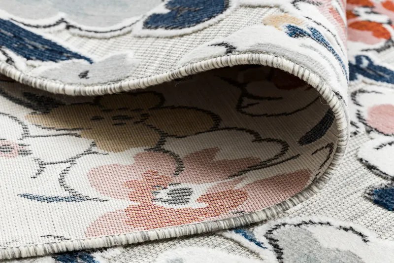 Dywany Łuszczów, Kusový koberec Botanic 65239 flowers grey – na von aj na doma, 117x170, viacfarebná, chodba / predsieň