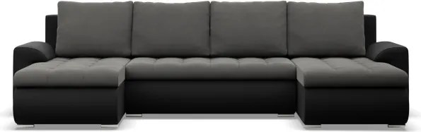 Sedacia súprava FORESTA ULL v tvare U tmavosivá / čierna