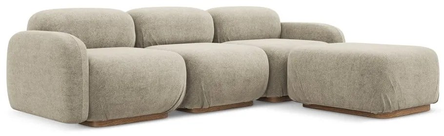 Béžová modulárna rohová pohovka z textílie buklé Ailani – Makamii