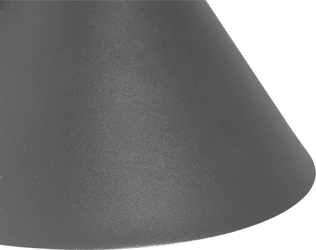 Priemyselná vonkajšia nástenná lampa tmavosivá kužeľ IP44 - Natas