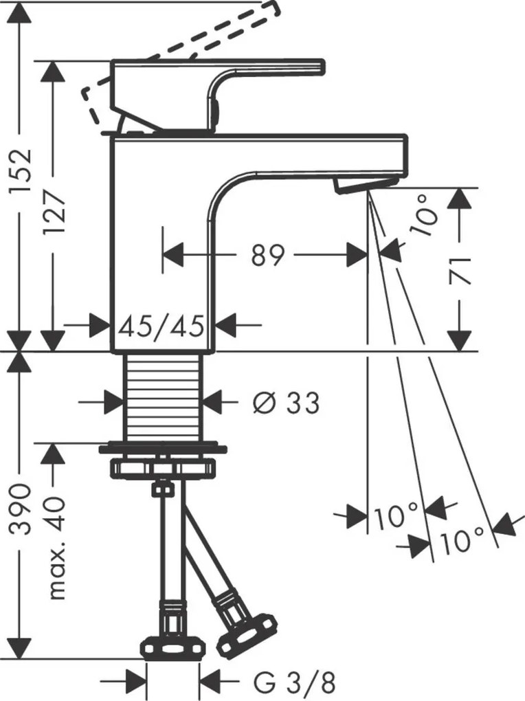 Hansgrohe Vernis Shape, umývadlová batéria, EcoSmart, čierna matná, HAN-71567670