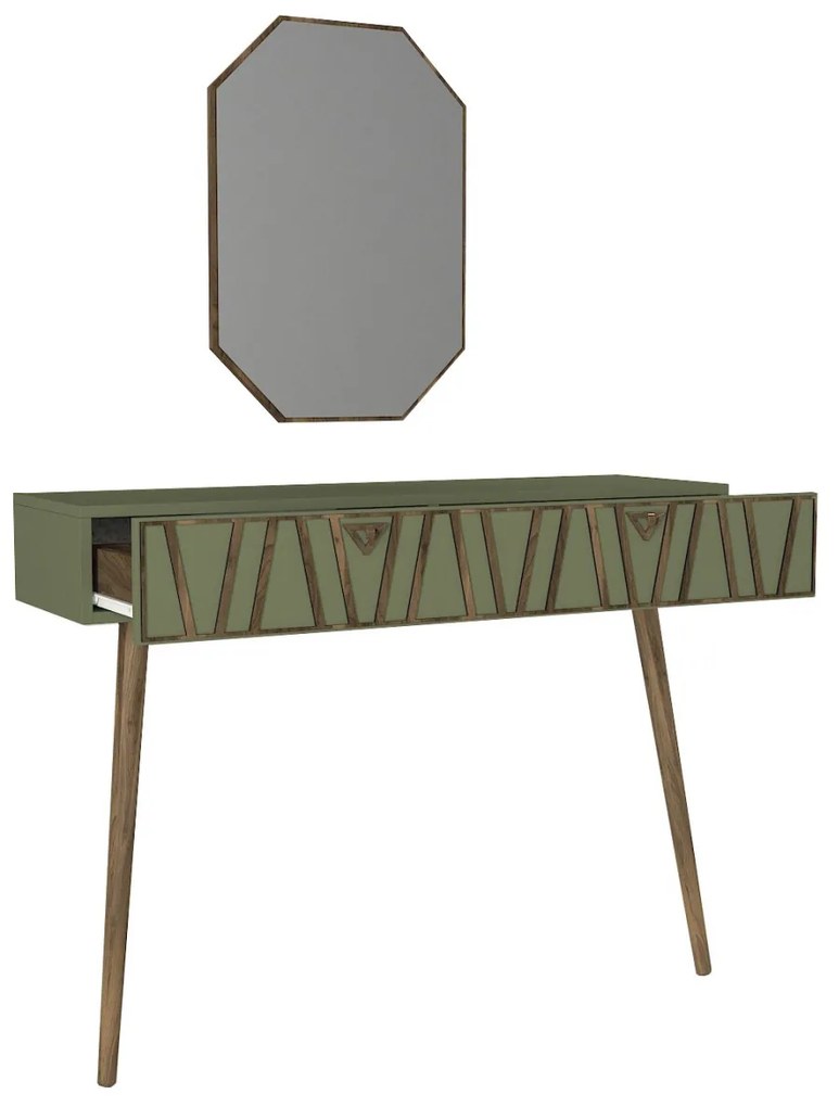 Toaletný stolík Forest Aynali 120 cm hnedý/zelený