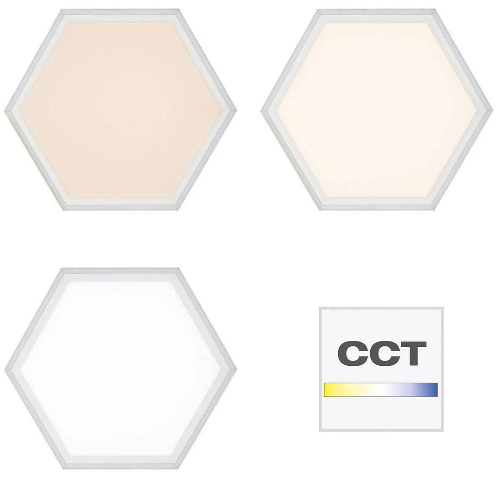 AEG Evyn LED panel 6-hranný biela Ø60cm CCT stmiev