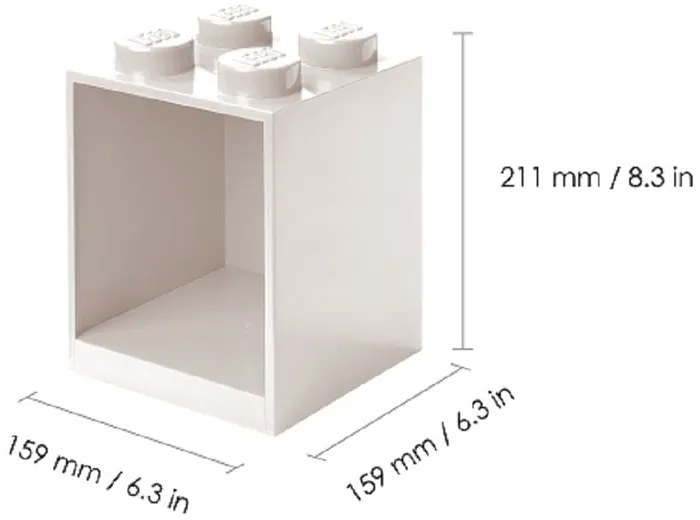 Súprava 2 detských čiernych nástenných políc LEGO® Brick