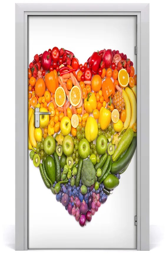 Fototapeta na dvere samolepiace ovocie srdce 85x205 cm
