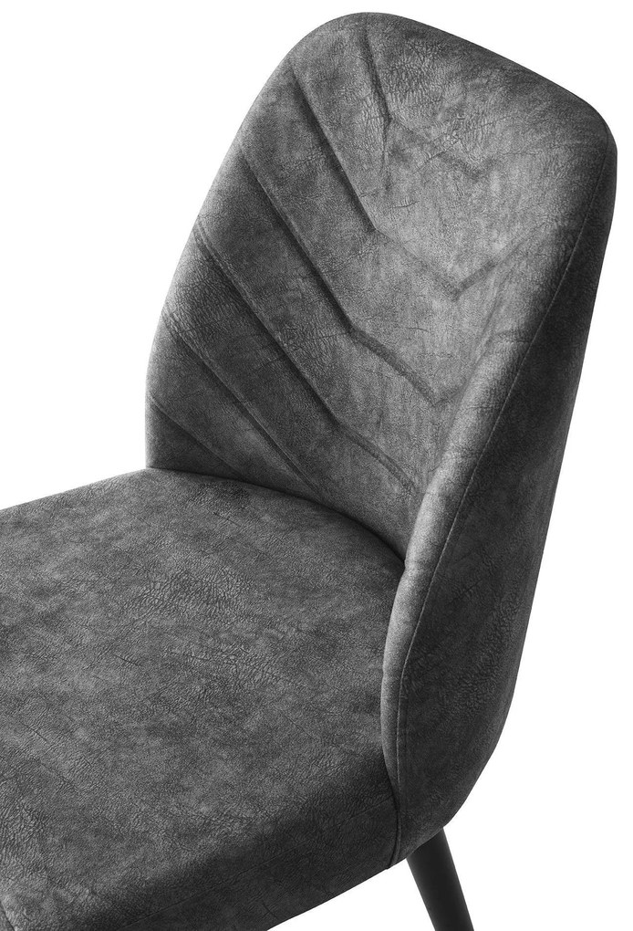 Súprava 4 ks jedálenských stoličiek Dallas z masívu v antracitovej sivej farbe