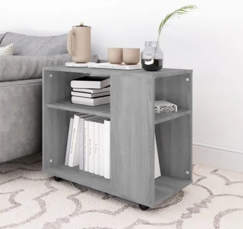 vidaXL Príručný stolík sivý dub sonoma 70x35x55 cm spracované drevo-