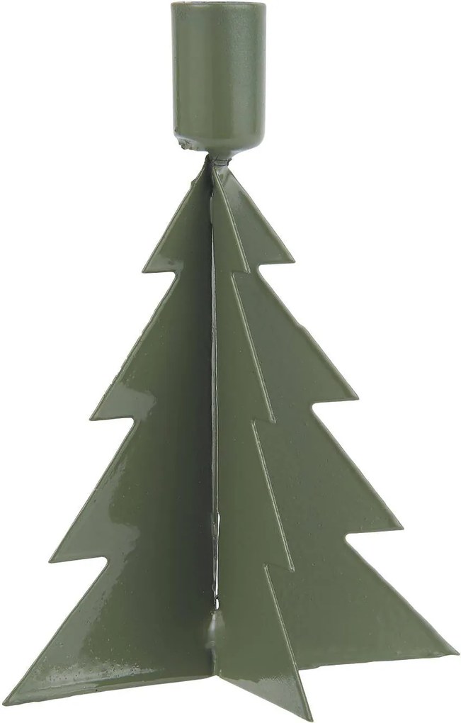 IB LAURSEN Kovový vianočný svietnik Christmas Tree Green