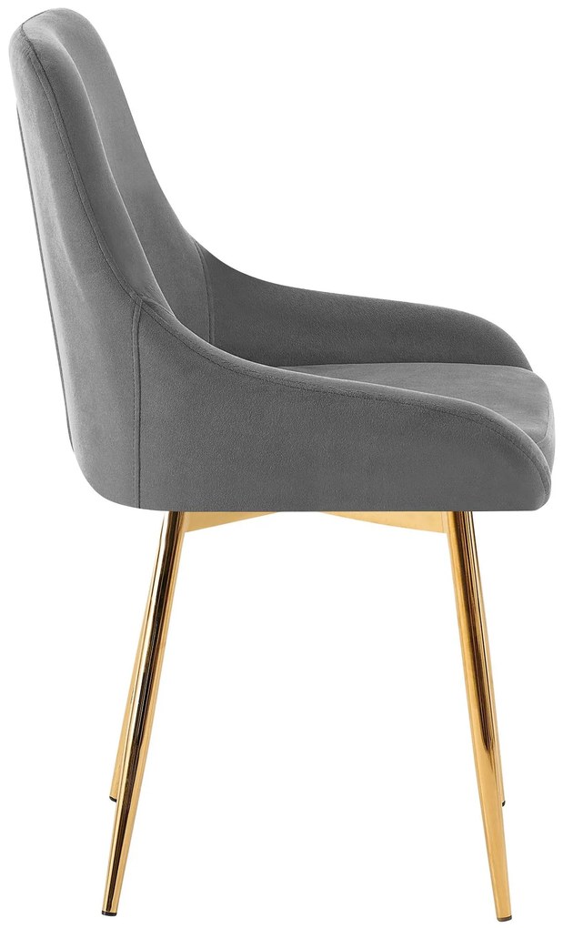 Sada 2 ks jedálenskej stoličky Elmira zamat - tmavosivá