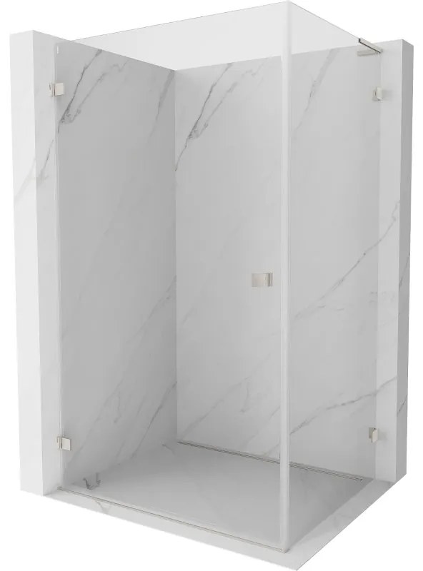 Mexen Lunar-B L sklápací sprchový kút ľavý 80 x 70 cm, číre sklo, brúsená oceľ, 832L-080-070-97-00-L
