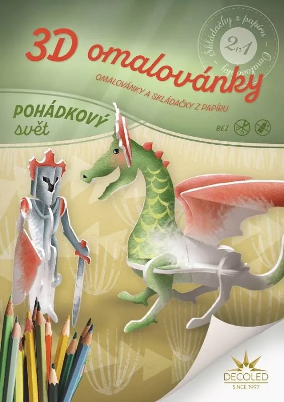 DECOLED Veľká rozprávková sada skladačiek na vyfarbenie formátu A4