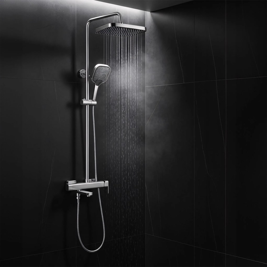 Rea Arlo, sprchový set s vaňovým výtokom, brúsená oceľ, REA-P7340