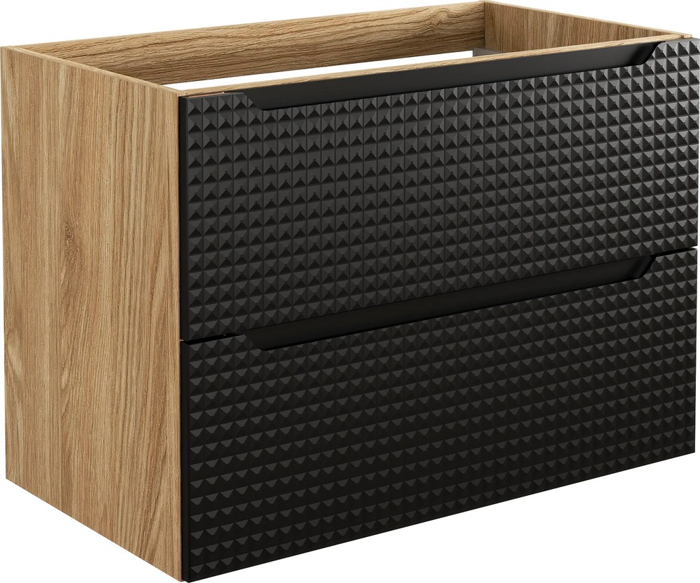 Comad Kúpeľňová skrinka pod umývadlo Luxor Black 80 čierna/dub olejovaný