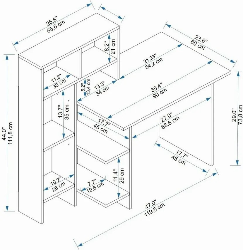 Pracovný stôl Bugra White
