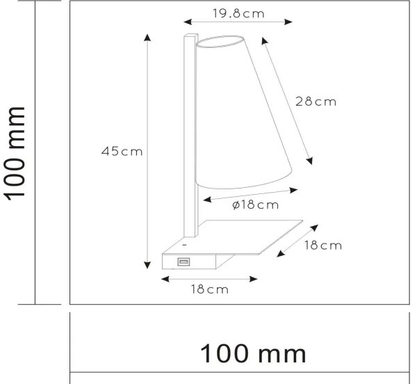 Lucide 30295/01/30 - Stmievateľná stolná lampa GREGORY 1xE27/60W/230V USB čierna