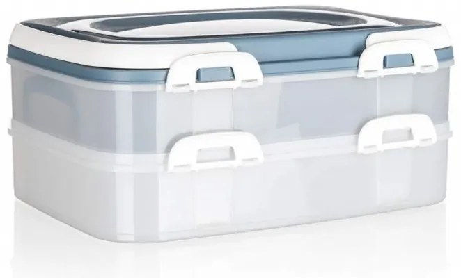 Úložný box na koláče a zákusky, PIKNIK 2-poschodový, s uchami, mix farieb