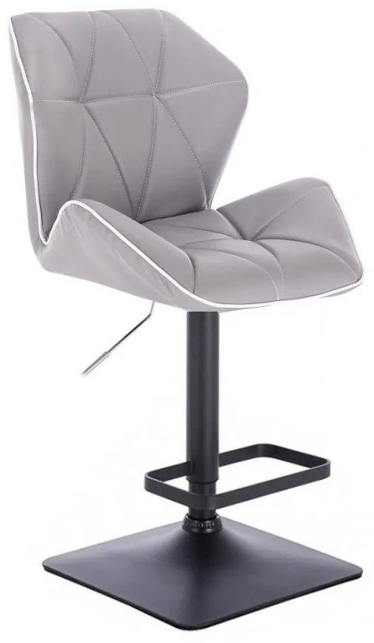 LuxuryForm DESIGN Barová stolička MILANO MAX na čiernej hranatej podstave - šedá