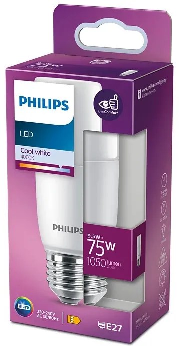 LED žiarovka E27 Stick 9,5W = 75W 1050lm 4000K Neutral 240° PHILIPS