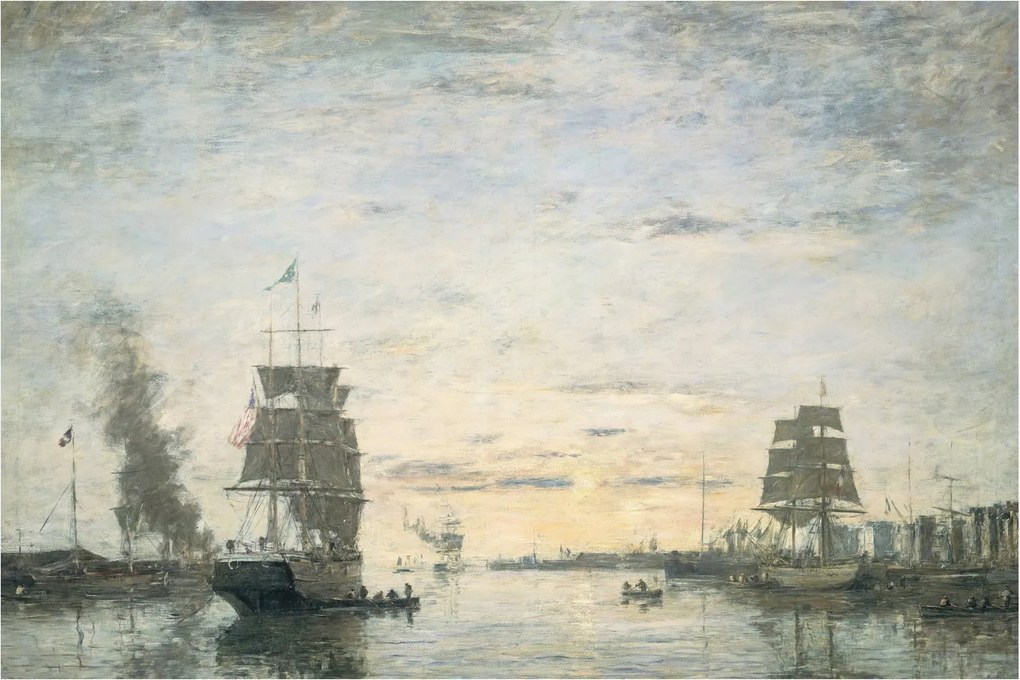Obraz - Eugène Boudin, Entrance to the Harbor, Le Havre, reprodukcia (90x60 cm)