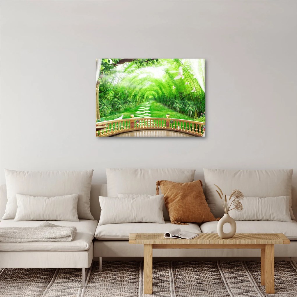 Obraz - Výhľad na tropickú záhradu (70x50 cm)
